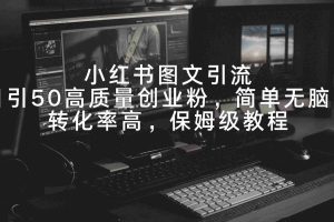 (9040期)小红书图文引流,日引50高质量创业粉,简单无脑,转化率高,保姆级教程