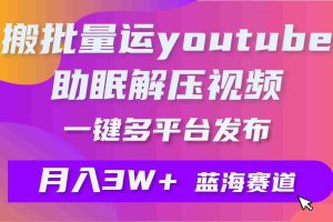 （9727期）批量搬运YouTube解压助眠视频 一键多平台发布 月入2W+