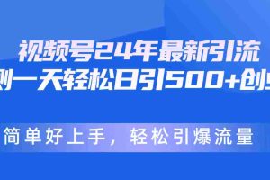 （10415期）视频号24年最新引流，一天轻松日引500+创业粉，简单好上手，轻松引爆流量