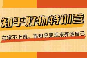 （11369期）知乎好物特训营，在家不上班，靠知乎变现来养活自己（16节）