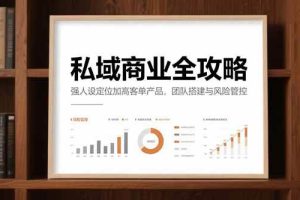 （15294期）私域商业全攻略，强人设定位加高客单产品，团队搭建与风险管控