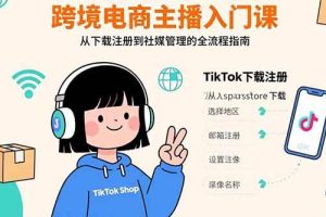 （15708期）跨境电商主播入门课，TikTok下载注册，支付工具配置，社媒账号管理全流程